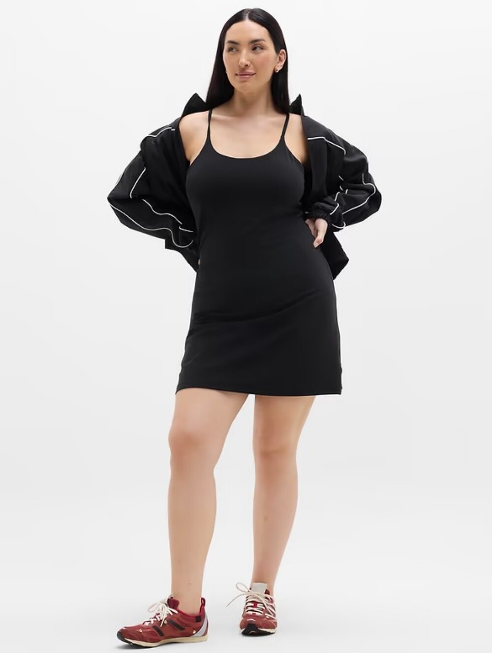 Athleta Black Spaghetti-Strap Mini Dress